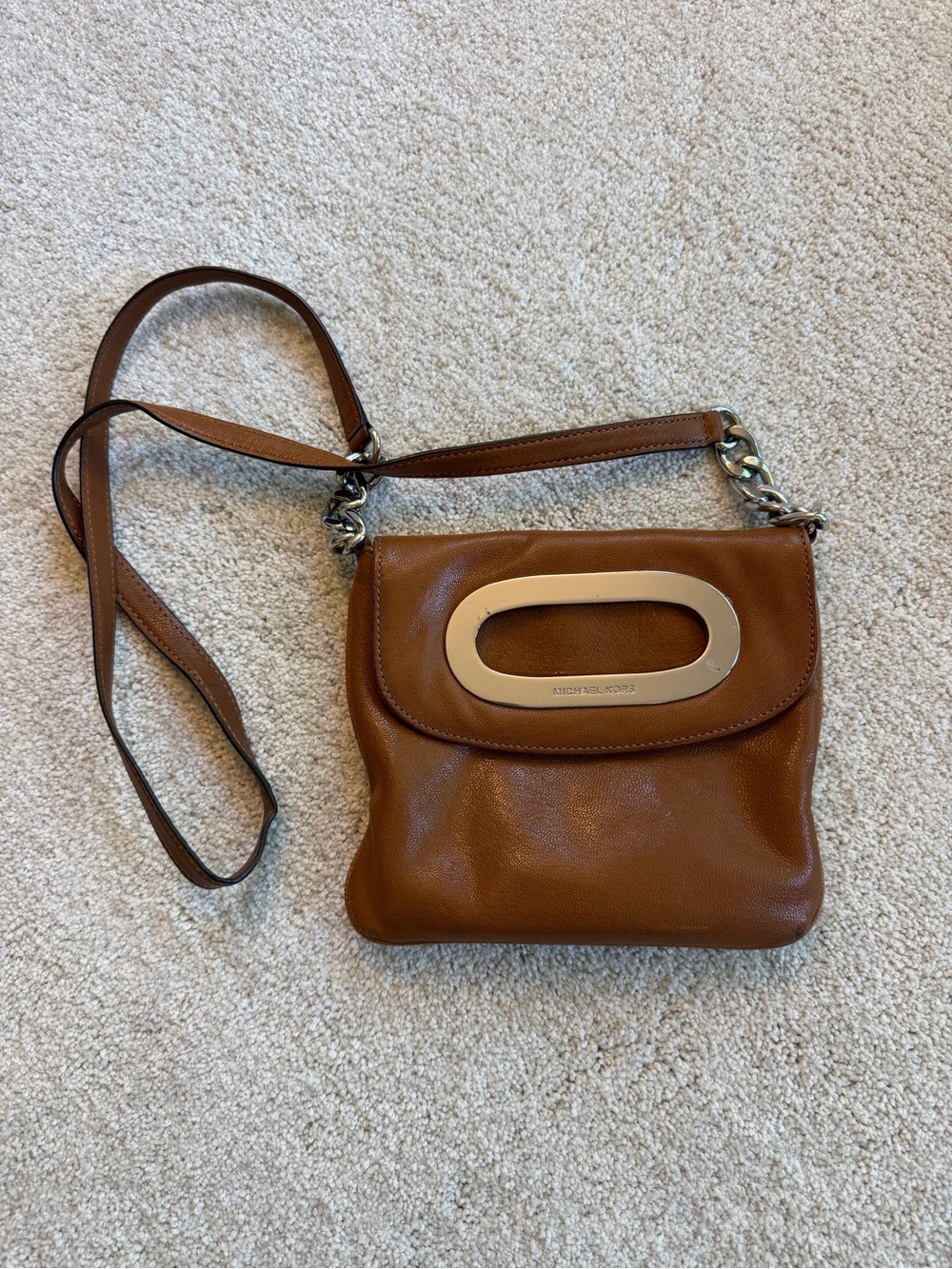 Michael Kors Tan Leather Crossbody Bag